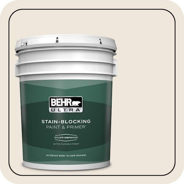 BEHR ULTRA 5 gal. Home Decorators Collection #HDC-MD-11 Exclusive Ivory Extra Durable Semi-Gloss Enamel Interior Paint & Primer