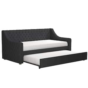 Nolita Gray Velvet Upholstered Daybed and Trundle