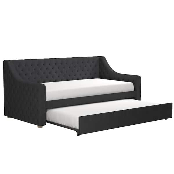 Cosmoliving By Cosmopolitan Nolita Gray Velvet Upholstered Daybed And 