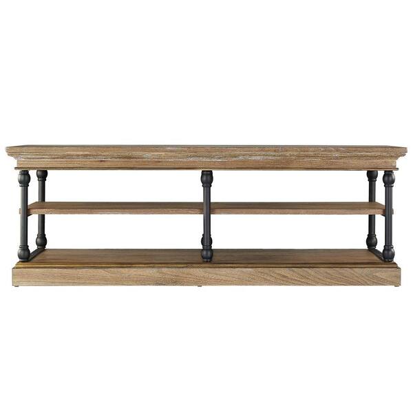 HomeSullivan Manor 55 in. Vintage Oak Large Rectangle Wood Coffee Table with Storage