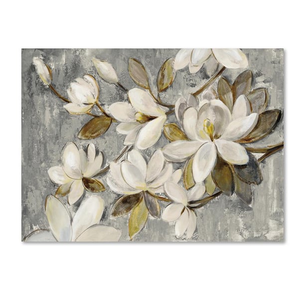 Trademark Fine Art Magnolia Simplicity Neutral Gray by Silvia Vassileva Wall Art 14 in. x 19 in.