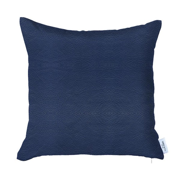 HomeRoots Jordan Navy Blue Abstract 17 in. x 17 in. Throw Pillow Cover