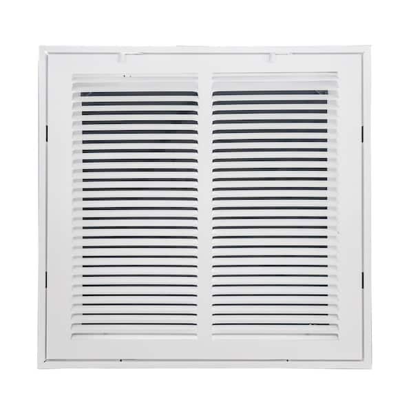 Venti Air 14 in. x 14 in. Square Hinged Return Air Filter Grille of Steel in White