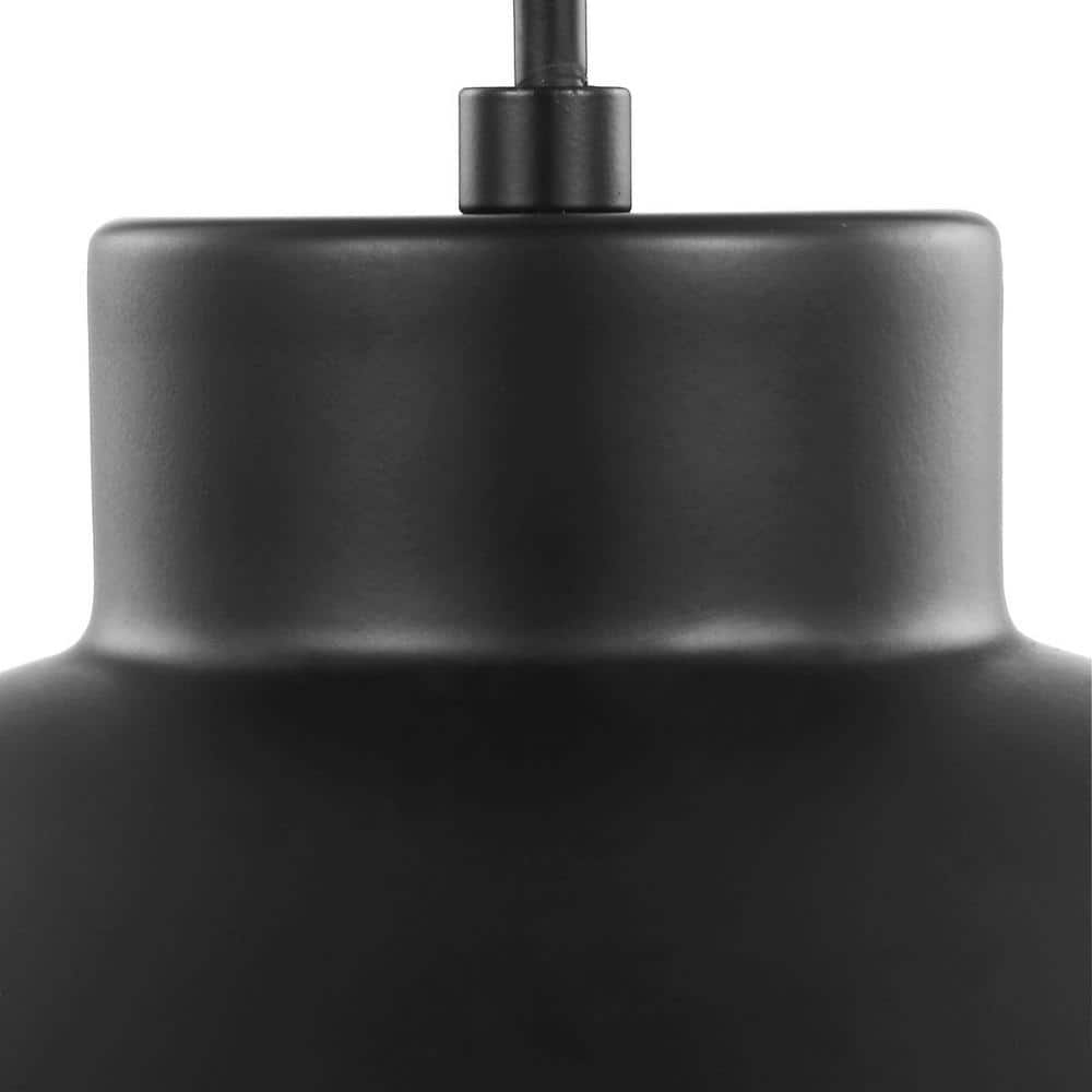 Elegant Globe LED Pendant Light with Opal Glass Shade - Black