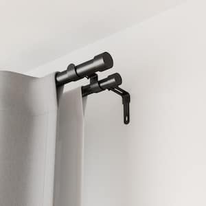 Cappa Double Curtain Rod 120 in. - 180 in. in Brushed Black