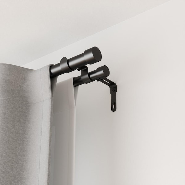 Cappa Double Curtain Rod 36 in. - 66 in. Brushed-Black