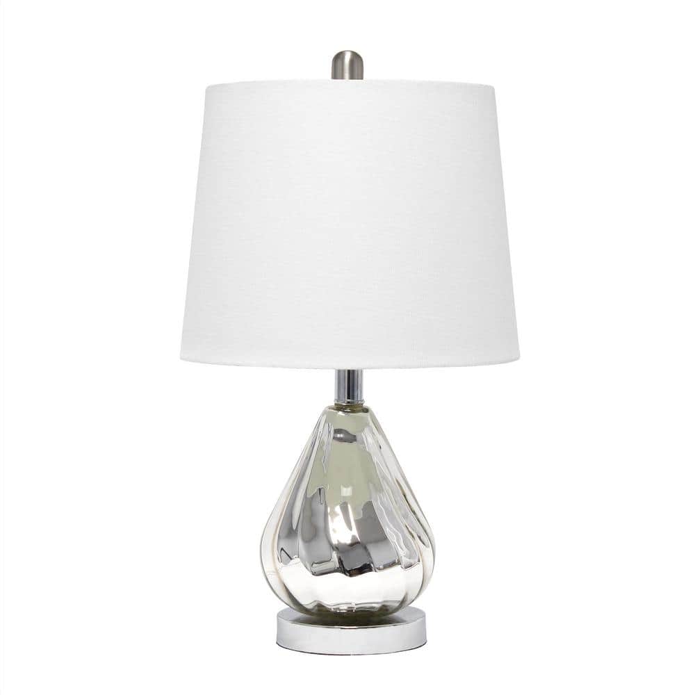 Elegant Designs Modern Ripple Table Lamp with Shade - White