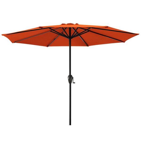 JEAREY 11 ft. Steel Crank Lift Patio Umbrella in Orange