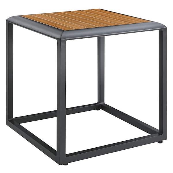 MODWAY Stance Gray Aluminum Outdoor Patio Side Table