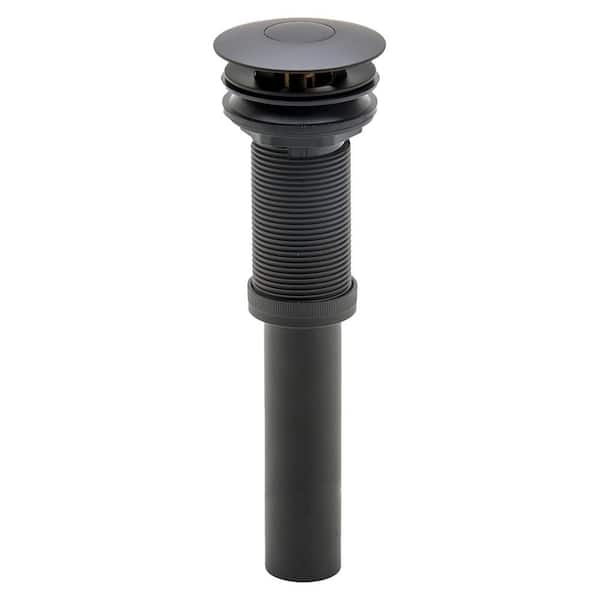 2-in-1 Brass Sink Drain - Push Drain, Matte Black