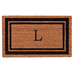 Black Border 30" x 48" Monogram Doormat (Letter L)