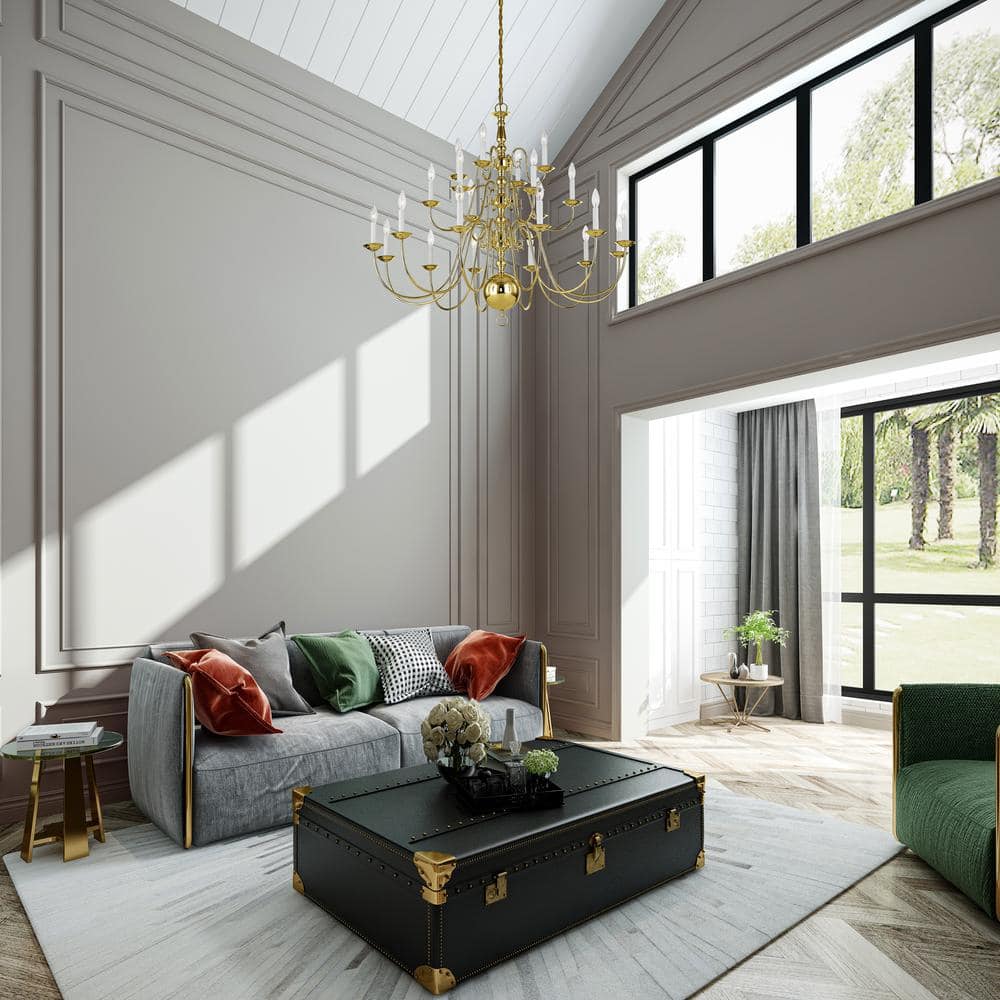 Williamsburgh Classic Elegance 22-Light Polished Brass Chandelier