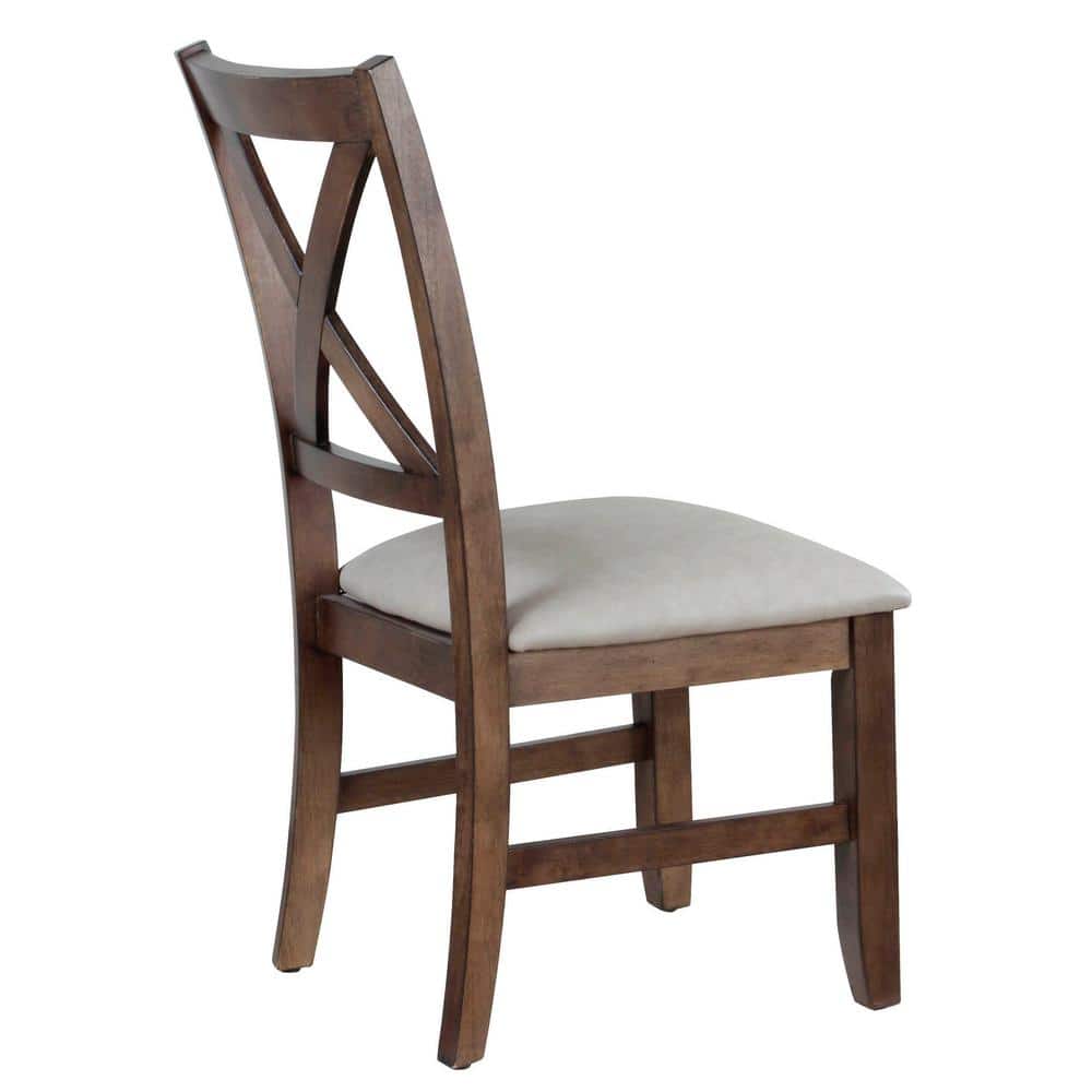 Astoria Rustic Brown Wood 7-Piece Dining Set with Upholstered Chairs