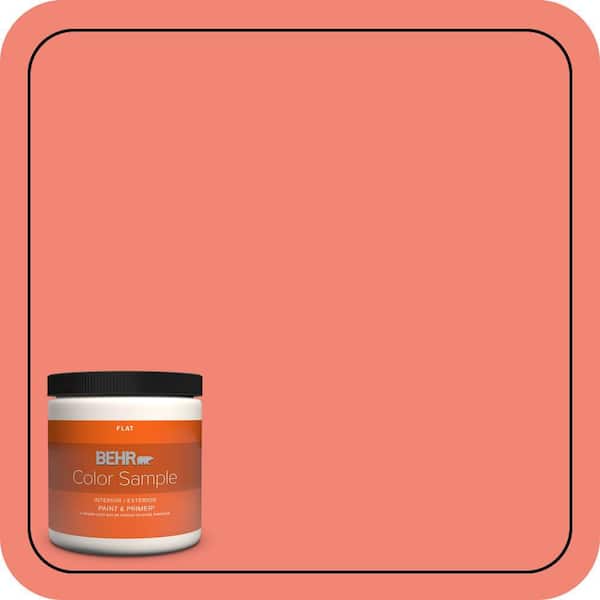 BEHR PREMIUM PLUS 8 oz. #T16-07 Coralette Flat Interior/Exterior Paint & Primer Color Sample