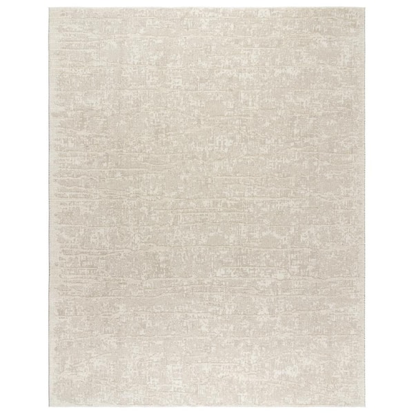 Trevi Kosmas Cream 9 ft. x 13 ft. Abstract High-Low Indoor Area Rug