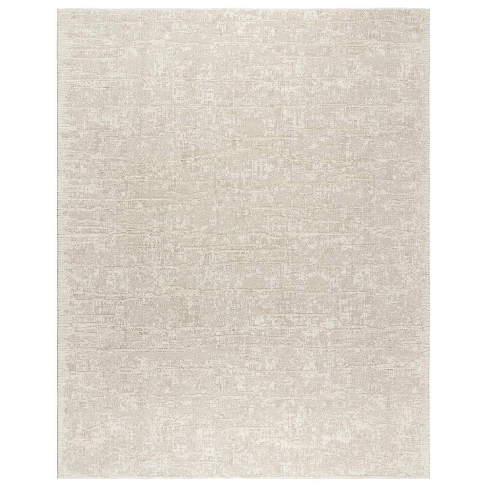 Cream Tufted Rectangular 5' x 7' Synthetic Shag Area Rug