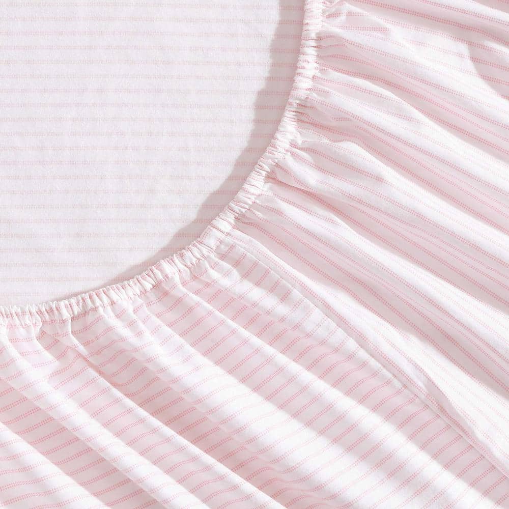 Jaynie Pink and Blue Floral Cotton Queen Sheet Set