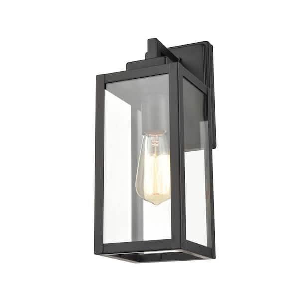 1-Light 5 in. Powder Coat Black Outdoor