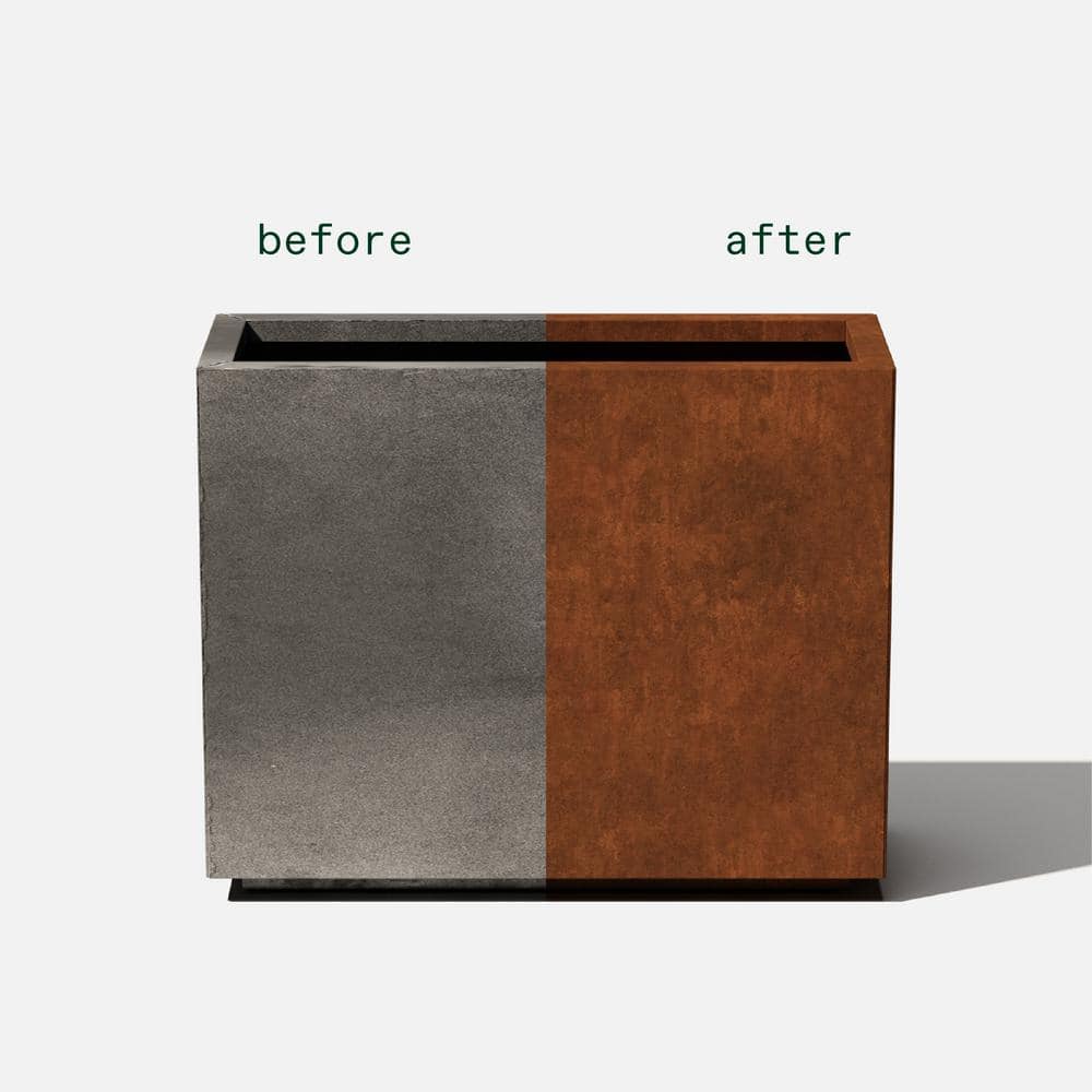 Elegant Corten Steel Rust Finish 24" Outdoor Planter