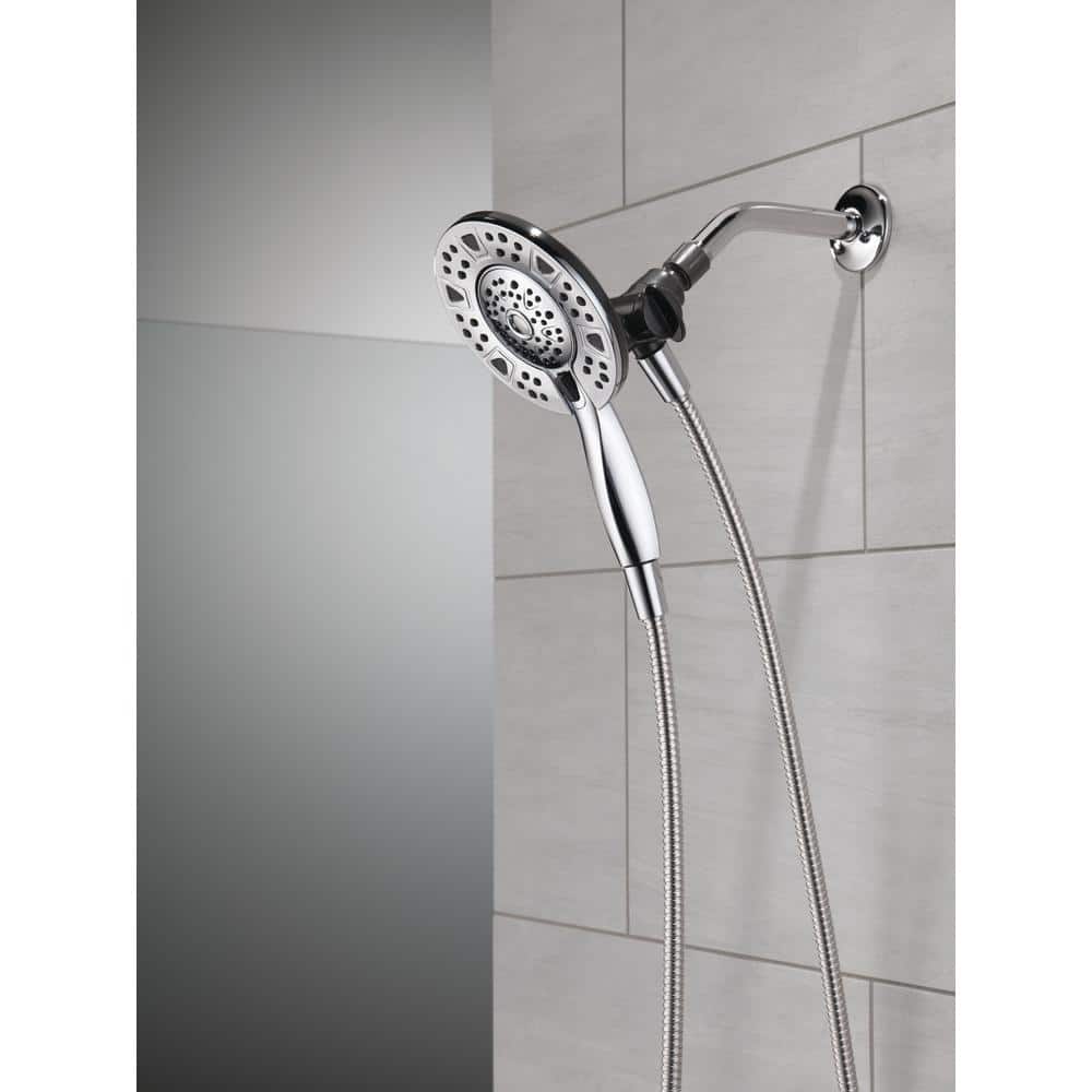 Chrome Dual Shower Head with Handheld Spray and Pulse