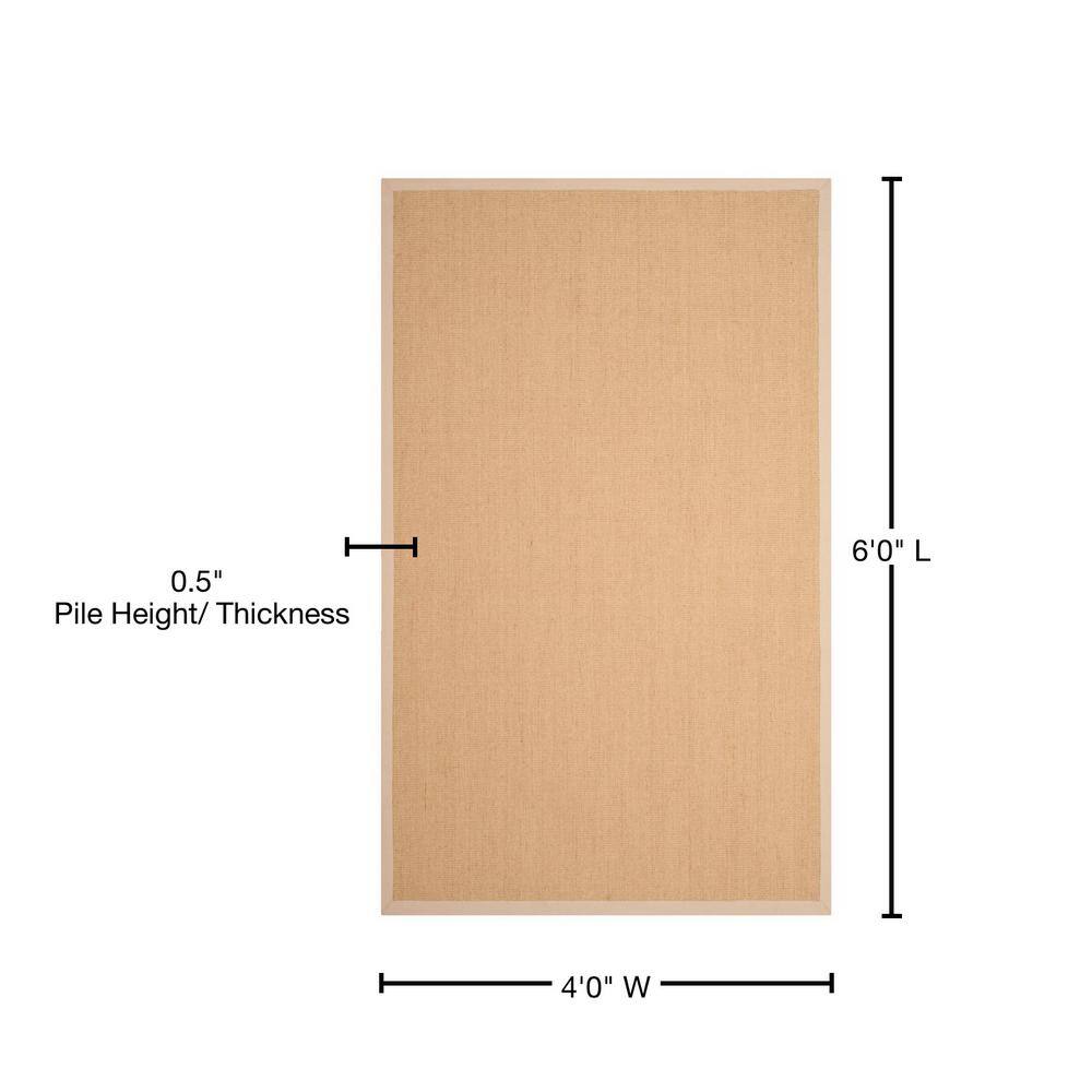 Hand-Knotted Natural Ivory Cotton Area Rug - 4' x 6'