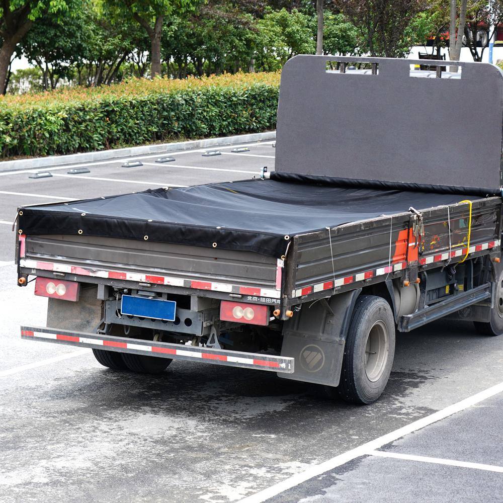 Heavy Duty Black PVC Coated Mesh Dump Truck Tarp with Brass Grommets