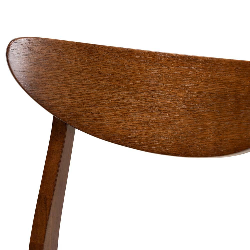 Set of 4 Light Beige Cane and Wood Dining Chairs
