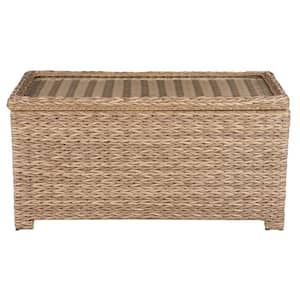 Laguna Point Natural Tan Wicker Outdoor Patio Storage Coffee Table