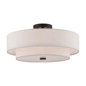 18 in. Semi Flush Mount 4-Light English Bronze Monroe