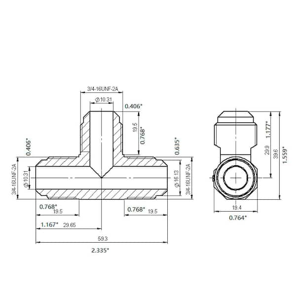 1/2 in. Flare Brass Tee Fitting