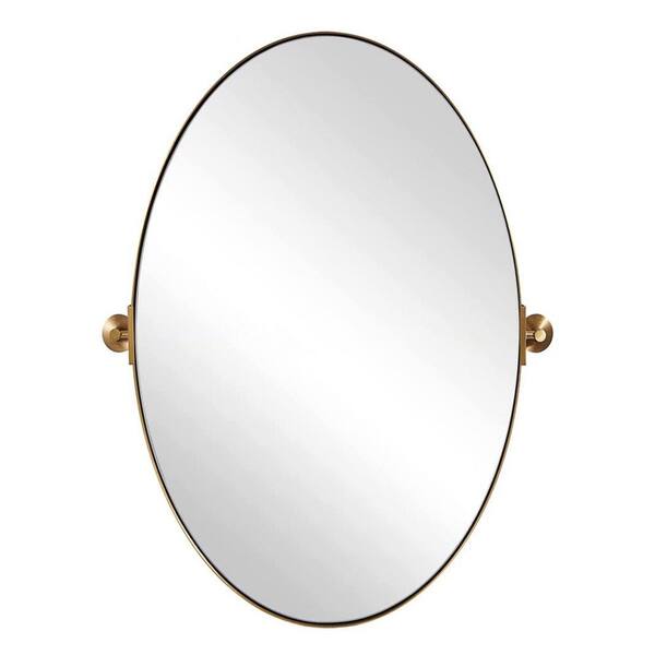ANDY STAR 34 in. W x 1 in H Oval Wall Hanging Bathroom Mirror