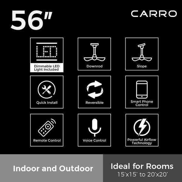 CARRO Brently 56 in. Dimmable LED 