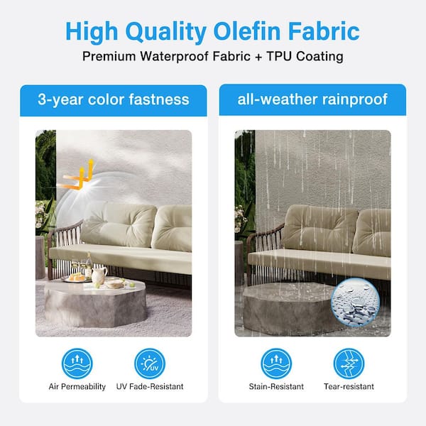 46“x26 Outdoor Loveseat Cushion Set, All-Weather Replacement