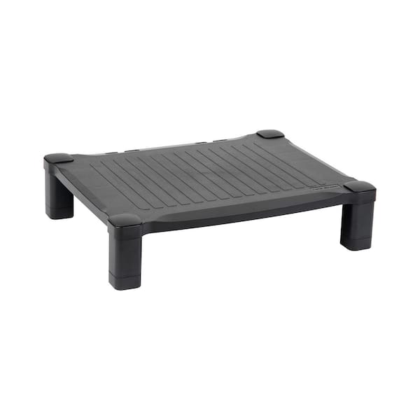 17.25 in. L x 13.25 in. W x 4 in. H Height Adjustable Monitor Stand Desktop Organizer, Black