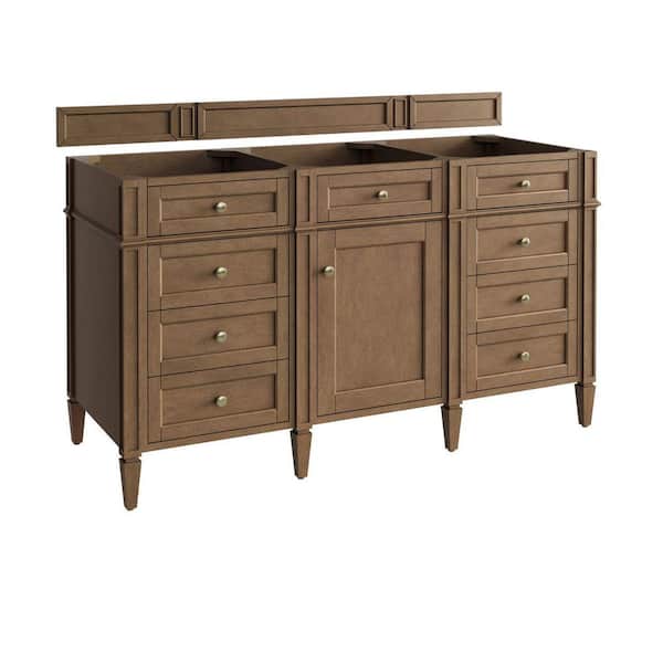 Brittany 59.8 in. W x 22.9 in. D x 32.6 in. H Single Bath Vanity Cabinet without Top in Pecan