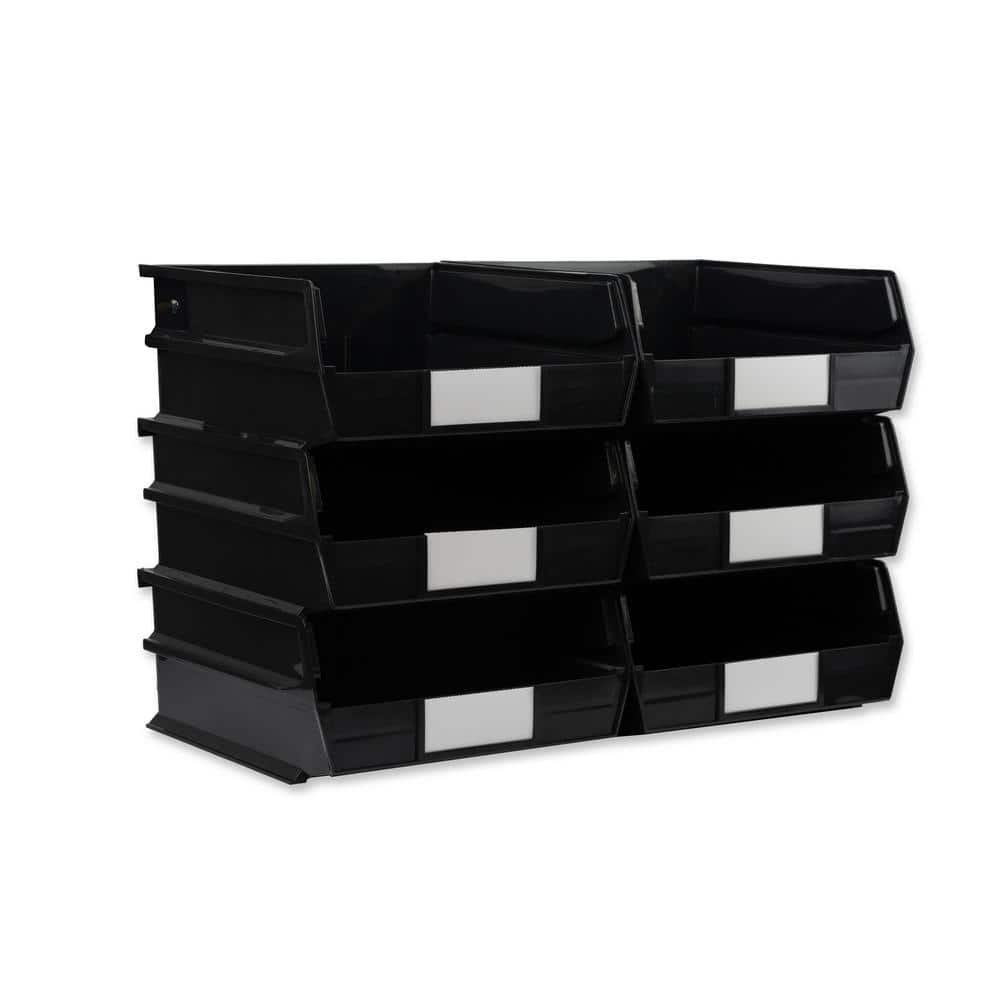 LocBin 2.0-Gal. Stacking Hanging Interlocking Polypropylene Storage Bin in Black (6-Pack) price history on PriceWatchPro