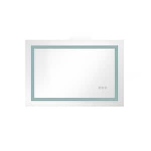36 in. W x 28 in. H Rectangular Frameless Wall Mounted LED Light Bathroom Vanity Mirror, Anti-Fog and Dimmer Function