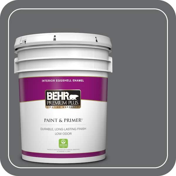BEHR PREMIUM PLUS 5 gal. #PPU26-02 Imperial Gray Eggshell Enamel Low Odor Interior Paint & Primer