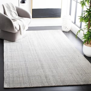 Abstract Ivory/Grey 4 ft. x 6 ft. Abstract Striped Area Rug