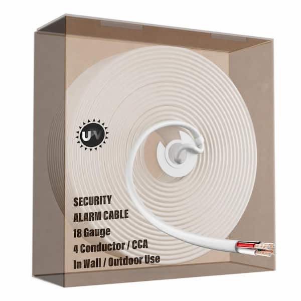 500 ft. 18-Gauge 4-Conductor CL2 UV-Resistant Flexible Outdoor Low Voltage Alarm Wire Pull Box