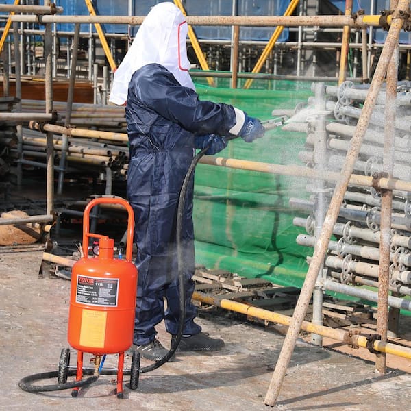 5 Gal. Sand Blaster 60 to 110 PSI High Pressure Sandblaster with 4 Nozzles, Oil-Water Separator for Paint Stain Removal