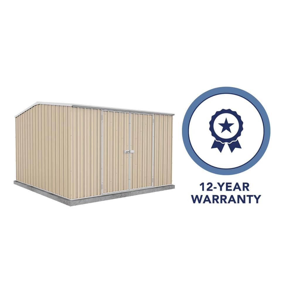 Premier 10' x 10' Classic Cream Metal Storage Shed