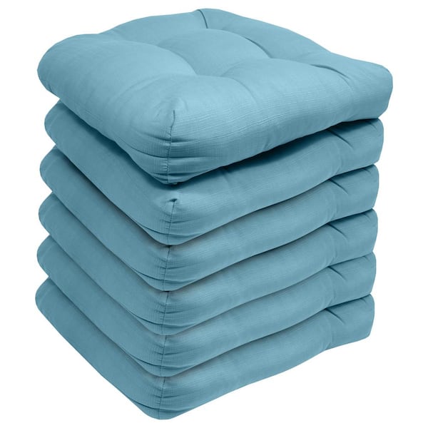 Sweet Home Collection 19 in. x 19 in. x 5 in. Solid Tufted Indoor/Outdoor Chair  Cushion U-Shaped in Light Blue (2-Pack) PATIO-LBL-2PK - The Home Depot