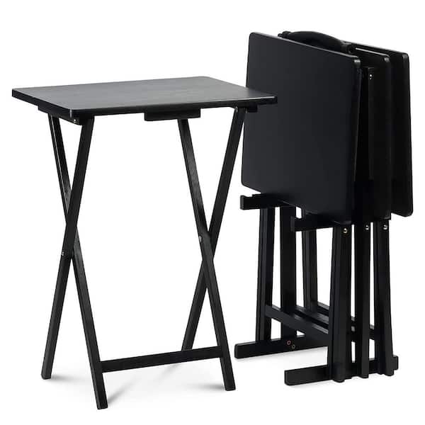 PJ wood 19.09 in. x 14.57 in. x 26 in. Black Wood 19.09 x 14.57 x 26.00, 5 Piece Set