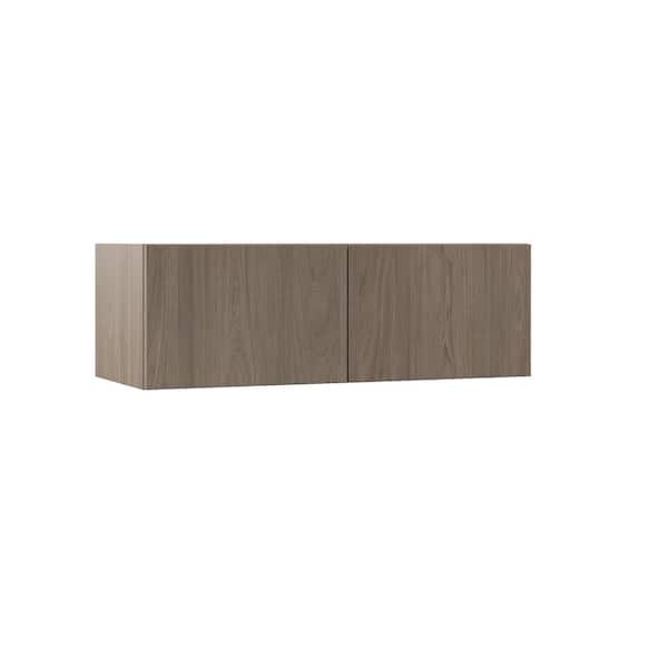 Hampton Bay Designer Series Edgeley Assembled 36x12x15 in. Deep Wall Bridge Kitchen Cabinet in Driftwood