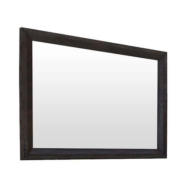 Best Master Furniture Kate 48 in. W x 36 in. H Wood Dark Gray Wall Mirror