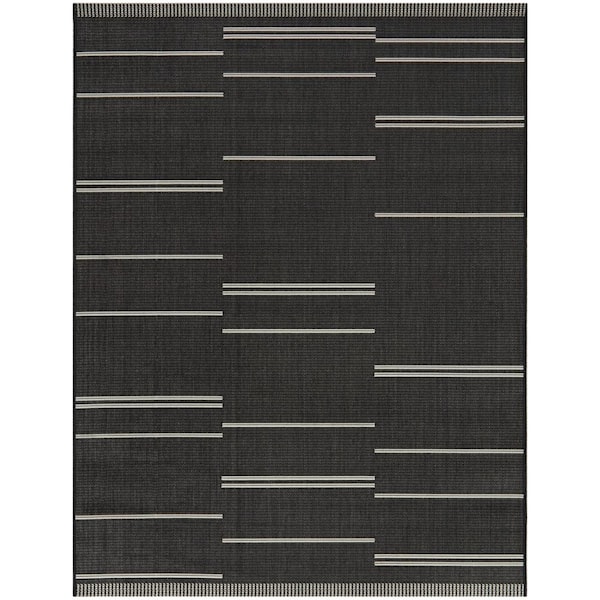 BALTA Xavier Charcoal 5 ft. 3 in. x 7 ft. Abstract Indoor/Outdoor Area Rug