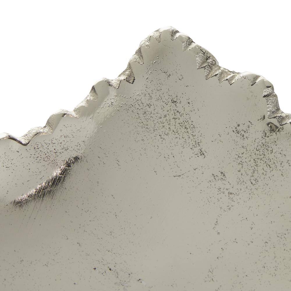CosmoLiving 16" Silver Aluminum Live Edge Decorative Tray