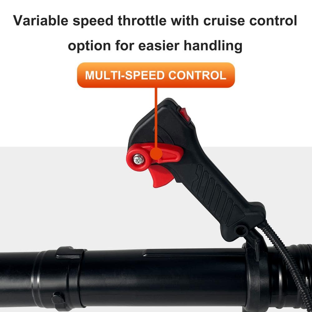 Red and Black 76CC Gas-Powered Backpack Leaf Blower with 4-Cycle Engine