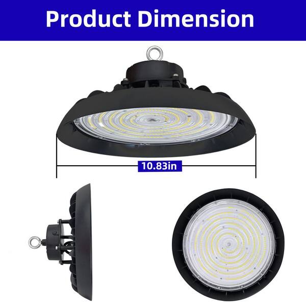 WYZM 11 in. 450-Watt Equivalent Integrated LED Black UFO High Bay
